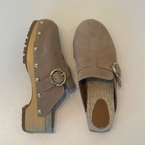 Women's Suede Leather Trim Mules